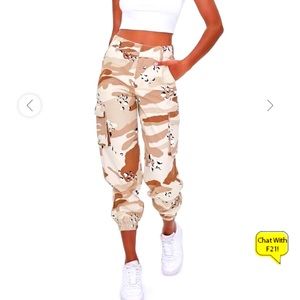 Camo Print Cargo Pants